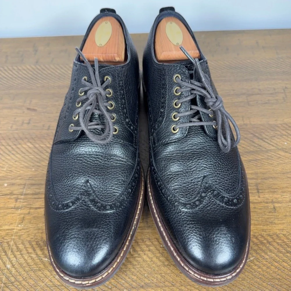 Cole Haan Shoes Mens 8 Black Watson Grand OS‎ Wingtip Oxford Leather Dress